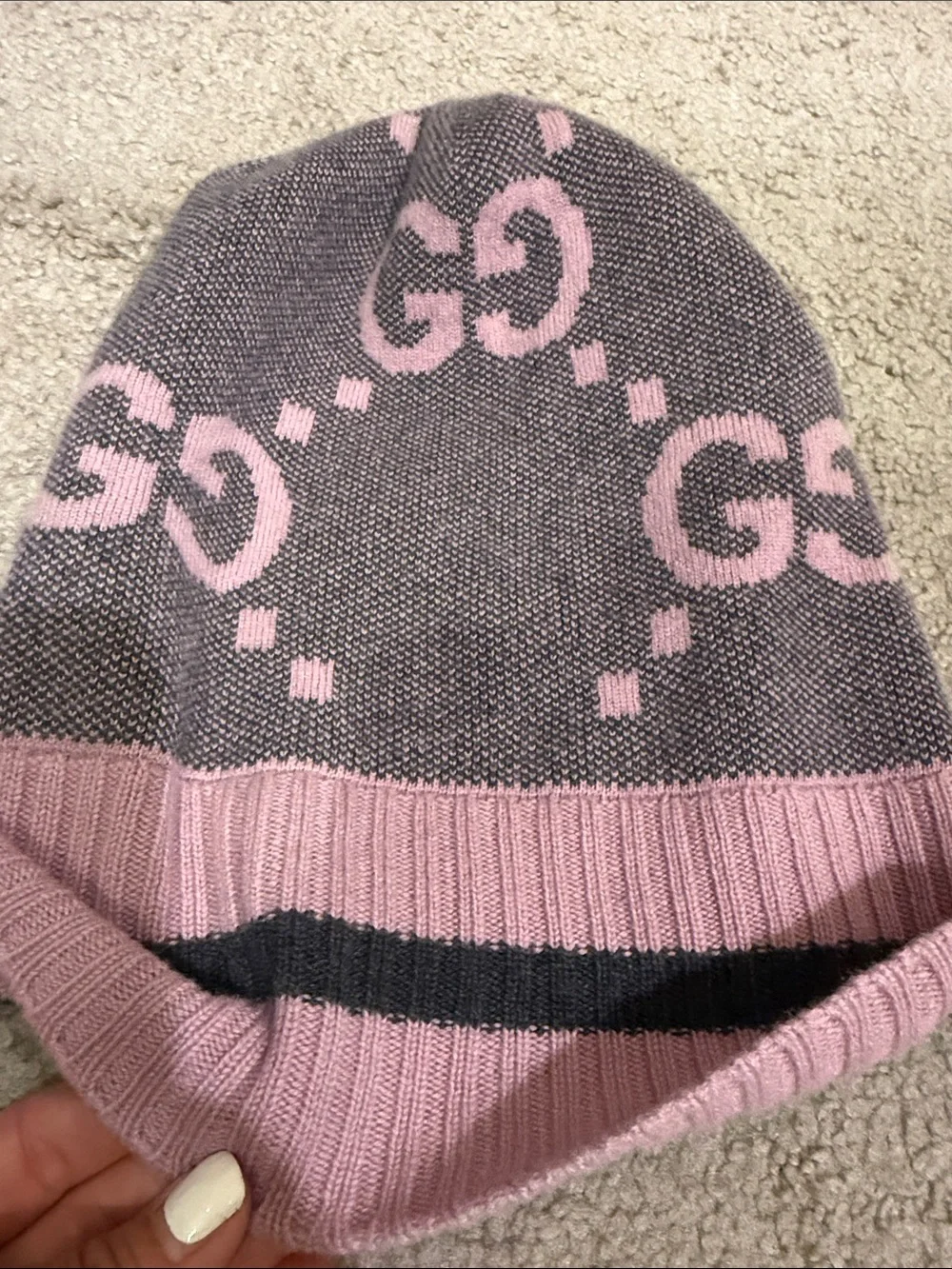 Authentic Gucci Cashmere jacquard beanie